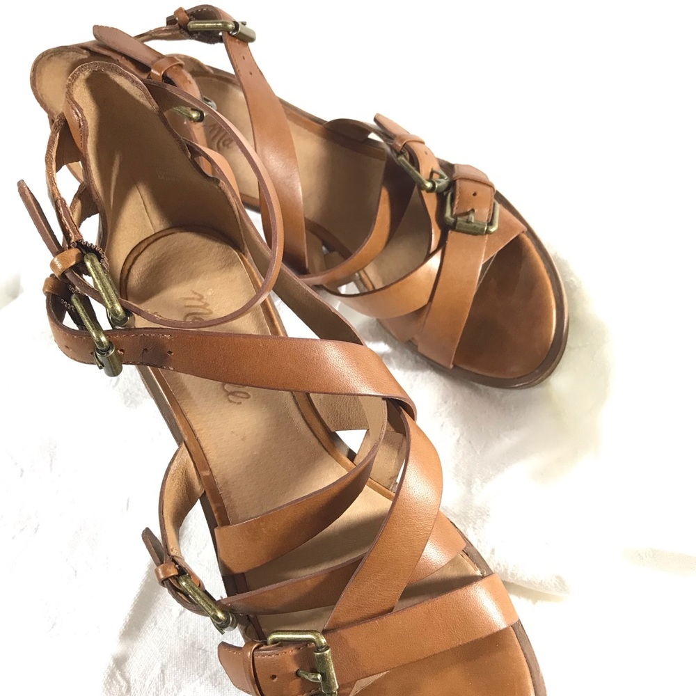 Madewell Talisa Brown Leather Buckle Sandals